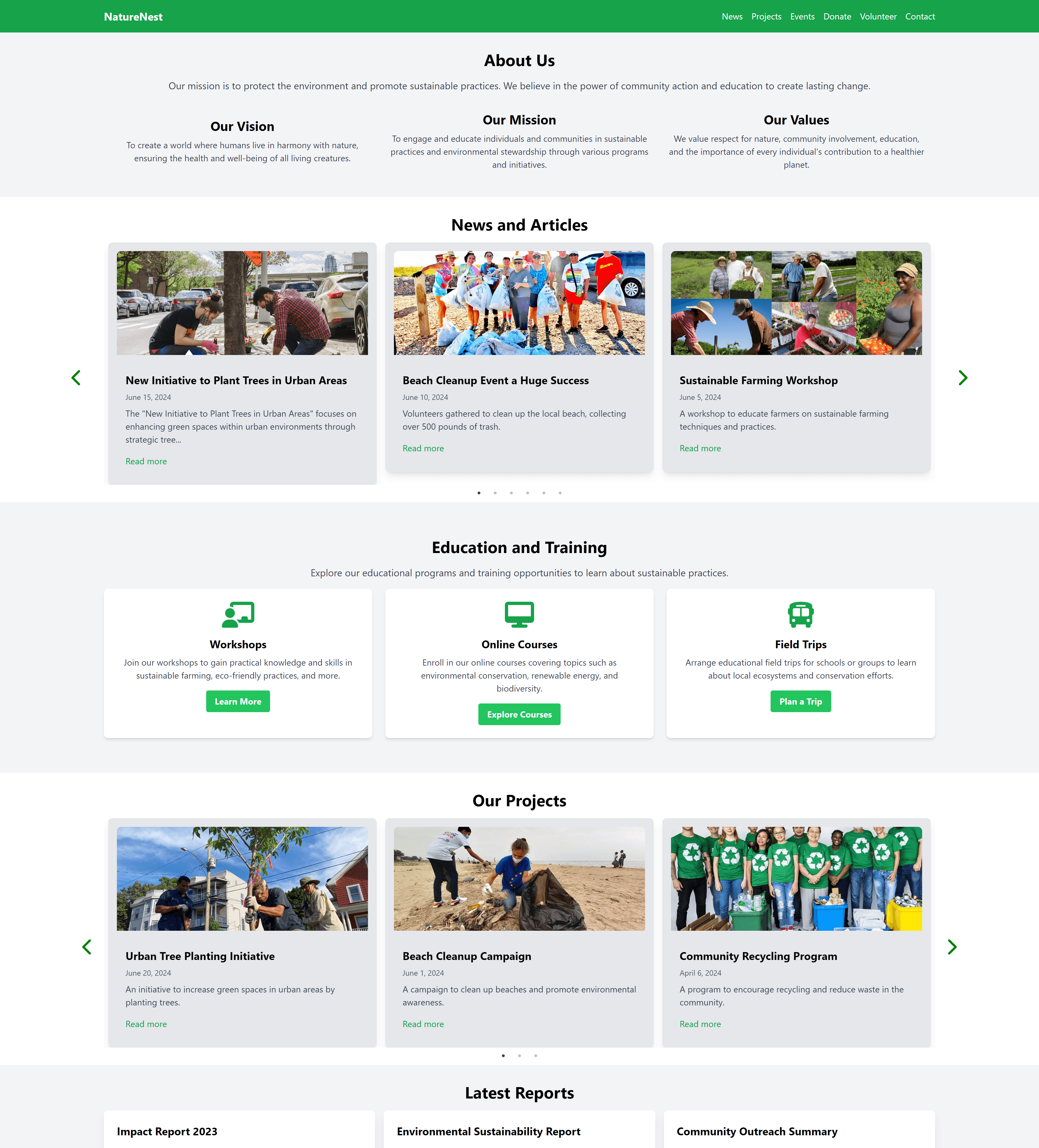 NatureNest Website