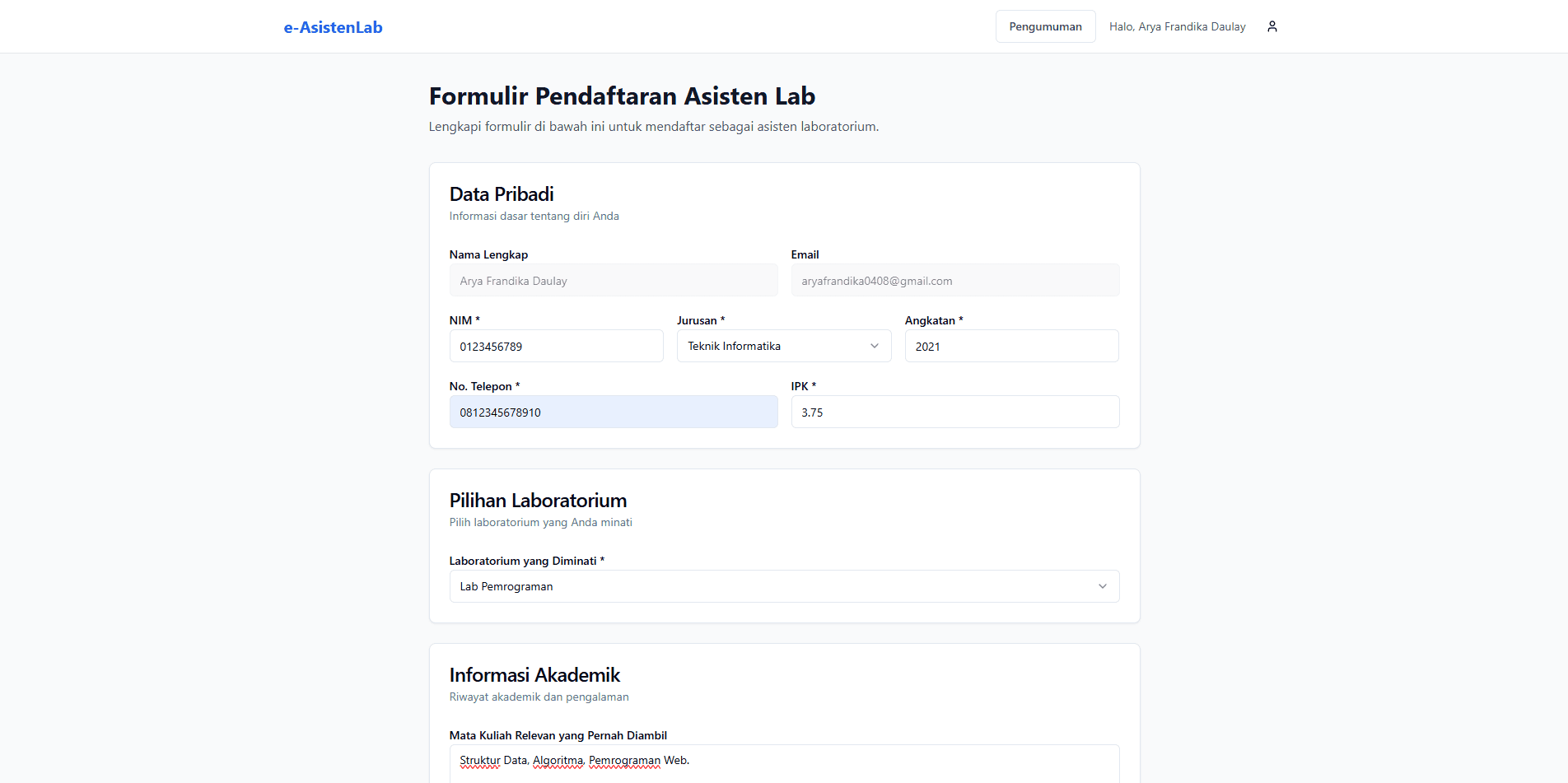 e-AsistenLab – Laboratory Assistant Information System thumbnail 4